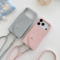 ราคา IPhone17promax เคสโทรศัพท์สะพายข้างลายลิ้นจี่สามเหลี่ยมเคสการ์ด i16 15 14 13 12 11Pro Max เคสหนังป้องกัน (44900687204)