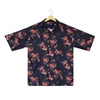 ราคา เสื้อฮาวายสีดำลายดอกกุหลาบ (17858099091)