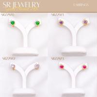ราคา ต่างหูห่วงขาล็อกพลอยล้อมเพชรหัวใจ CZ เกรดพรีเมียม หุ้มทองคำแท้ สินค้าแพ็ค 1คู่ by สุปราณีเอสอาร์โกลด์ (27465834050)