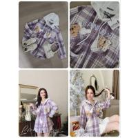 ราคา #COTTON CANDY เสื้อลายสก๊อตม่วง candy (26720982363)