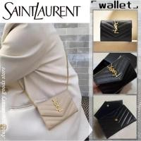 ราคา ♞แซงต์โลร็องต์YSL wallet Yves Saint Laurent WOC walletกระเป๋าสตางค์แบบซอง/กระเป๋าใส่เหรียญ / 100%Au (27981654241)