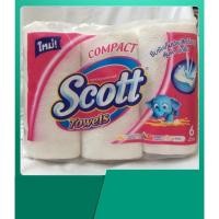 ราคา สินค้าพร้อมส่ง Scott Towels สกอตต์ ทาวเวล คอมแพ็ค กระดาษเอนกประสงค์ 6 ม้วน กระดาษทิชชู่ ทิชชู กระดาษชำระ Tissue (4536210201)