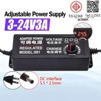 ราคา อะแดปเตอร์ AC/DC 3V-24V, ปรับแรงดันไฟฟ้า, แหล่งจ่ายไฟเปิดประทุน, พร้อมอะแดปเตอร์แสดงผล (46251007875)