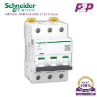 ราคา A9F74302 : เซอร์กิต เบรกเกอร์ 3P 2A C curve - Schneider Electric - MCB Acti9 iC60N by pik2pak.com (8768414316)