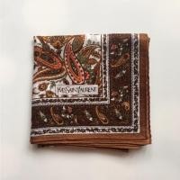 ราคา ผ้าเช็ดหน้าแบรนด์เนม มือสอง YSL Yves Saint Laurent น้ำตาล (9749742527)