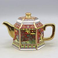 ราคา Enamel painted gold hexagonal handle teapot made in Qianlong reign of the Qing Dynasty, antique collection counter, (24028470084)