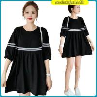 ราคา Plus size เสื้อผ้าสาวอวบ❤ เดรสสาวอวบอ้วน ไซส์ใหญ่ ผู้หญิง เดรสเสื้อยืด ทรงหลวม แขนสั้น คอกลม สีดำ ฤดูร้อน สไตล์เกาหลีแฟชั่น (45303084899)