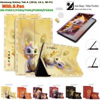 ราคา Samsung Galaxy Tab A (2016, 10.1, Wi-Fi) With S Pen SM-P585Y P580 P585 P580N P585N Tablet Case Luxury Fashion Chinese Dragon Smart Flip Stand Casing PU Leather (25261376459)