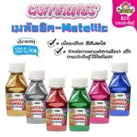 ราคา ผงกากเพชรเมทัลลิค 100 กรัม/ขวด มีให้เลือก6สี กากเพชรแบบละเอียด GLITTER-100 (41474290412)
