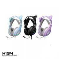 ราคา EGA LITE TYPE H104 หูฟังเกมมิ่ง Gaming Headset LED Lighting หูฟังแมว ถอดหูได้ สาย USB 2.0 รับประกันสินค้า 1 ปี (18680584576)
