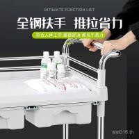 ราคา ถังพลาสติก เชือกรูด ยาเปลี่ยนรถเข็นเครื่องมือรถเข็นรถเข็นสองสามชั้นฟังก์ชั่นการดูแลเดียวรถเข็นเครื่องมือรถเข็นพลาสติกเหล็กคู่ XMTQ (51852460362)