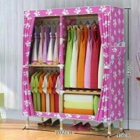 ราคา ตู้เสื้อผ้าโครงไม้ ขนาด 102*45*175 (2276463391)