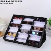 ราคา RULING ขาตั้ง 18 กริดแว่นตาถาดแบบพกพาแว่นตาผู้ถือกรอบแว่นตาถาด (48455424442)