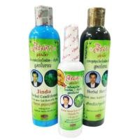 ราคา จินดา แชมพู/ครีมนวดผม/เซรั่ม สมุนไพร สูตรโบราณ ใบหมี่สด+อัญชัน (5576653799)