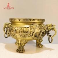 ราคา กระถางธูปทองแดงสำหรับใช้ในบ้าน, กระถางธูปทองเหลืองเก้ามังกรขนาดใหญ่พิเศษสำหรับวัดและศาลบรรพบุรุษ, กระถางธูปมังกรคู่เล่นก (47804997054)