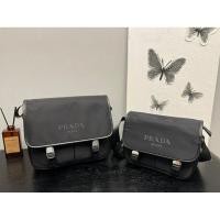 ราคา Prada Men Nylon Cross-body Bag Outdoor Fashion Unique Business Postman Triangle Label กระเป๋าคาดเอวกระเป๋ากล้อง (53404435745)