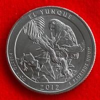 ราคา เหรียญสหรัฐอเมริกา​​ USA​​ Quarter Dollar 0.25 USD ปี 2012 El Yunque (23050245207)
