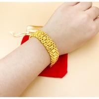 ราคา เลทข้อมือหนัก3บาท 19cm ลายสายนาฬิกา ทองล้วน พร้อมส่งตะขอบิดง่าย ไม่ดำ (22225606646)