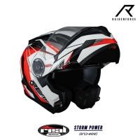 ราคา หมวกกันน็อค REAL Helmet STORM Power ขาวแดง (24080901437)