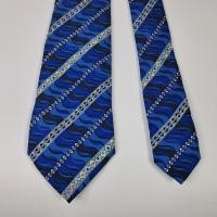 ราคา เนคไทมือสอง Emilio Pucci Men's Silk Tie Waves Striped Blue Made in Italy (42013728654)