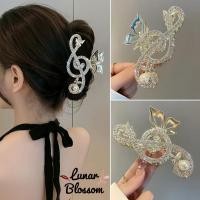 ราคา Lunar Blossom✨กิ๊บติดผมลายโน้ตดนตรี Rhinestone เหมาะสำหรับทรงผมเกล้าของผู้หญิง กิ๊บติดผมรูปฉลามระดับไฮเอนด์ เหมาะสำหรับผ (42726812476)