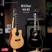 ราคา กีตาร์โปร่ง Stiller SS41 หน้าไม้แท้ 100% Top:Solid Spruce กีต้าร์โปร่ง Stiller SS41 ไปพร้อมกระเป๋า+ปิ๊ก+ประแจ (28064443223)