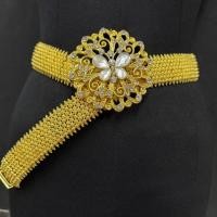 ราคา เข็มขัดไทยสีทอง สายลายดอกพิกุล หัวเข็มขัสไตล์ต่างๆ สวมใส่ได้กับชุดไทยทุกประเภท (56202340673)
