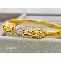 ราคา กำไลมังกรคาบแก้วงานหุ้มทองหนา 5 ไมครอน (24878690801)