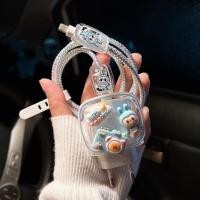 ราคา พร้อมส่งจากไทย ลาบูบู้ฟ้า ชุดพันสาย เคสหัวชาร์จ ลายการ์ตูน ตัวถนอมสาย USB สำหรับ iphone 20w 18w 35W (29558050192)