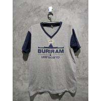ราคา เสื้อยืดมือสอง อก20'ยาว28' คอวีสีเทาบุรีรัมย์"BURIRAM เซราะกราว" (56253684152)