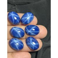ราคา ลิลลี่ สตาร์ พลอย (พลอยสั่งเคราะเนื้อแข็ง) สี Blue STAR saphire มี ลาย ขนาด 9x7 มม รูปไข่ กะรัต 2 เม็ด (24670391278)