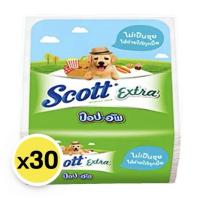 ราคา แพ็ค 30 ห่อ กระดาษเช็ดหน้า สก็อตต์ กระดาษทิชชู่ 86 แผ่น×30 ห่อ Scott Extra (27640954030)