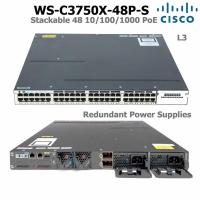 ราคา Cisco Catalyst WS-C3750X-48P-S L3 Switch Stackable 48 10/100/1000 Ethernet PoE Uplink 10GE 2xPSU 715W + C3KX-NM-10G (11932657168)