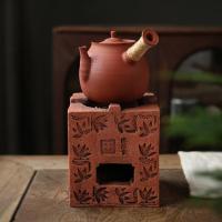 ราคา [ชุดน้ําชาพรีเมี่ยม] เตาไม้ไผ่โบราณเตาสี่เหลี่ยมบทกวีชา Chaozhou Gongfu เตาชาเตาถ่านโคลนสีแดงเตาถ่านเก่าเครื่องประดับ Olive Charco (41678353574)