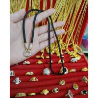 ราคา สร้อยคอเชือกร่มประดับเพชร CZ แท้ หุ้มทองคำแท้ 5 ไมครอน (2364645958)