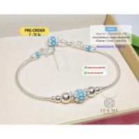 ราคา PRE-ORDER สร้อยข้อมือเงินแท้สุโขทัย ลายเปีย คั่นเม็ดปะคำเล่นลายดอกพิกุล SK0433 หนัก 2 สลึงตัน ยาว 6-7 นิ้ว(เรือนเงินแท้) (17364642156)