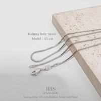 ราคา [Iris Jewellery] - Italy Santa Necklace Model - 45 cm - 925 Sterling Silver Plated 18K White Gold (42869878059)