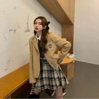 ราคา ชุดเซ็ต 2 ชิ้น เสื้อสูทสีครีม กระโปรงเทนนิส สไตล์นักเรียนเกาหลี (18987554609)