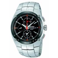 ราคา Seiko Sportura Alarm Chronograph Men's Watch Silver/Black stainlessStrap SNA451P1 (578551224)