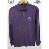 ราคา DAKS LONDON อก43 แท้ เสื้อยืดโปโลแขนยาวสีม่วง (4152424028)