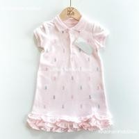 ราคา (80-120) POLO/Ralph Lauren ชุดเดรสเด็กสีชมพู/ขาว ชุดกระโปรงเด็กผู้หญิง (26527607641)