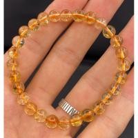 ราคา beautiful natural citrine beads bracelet 8mm (41357180232)