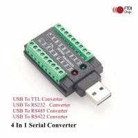 ราคา อุตสาหกรรม 4 in 1 USB to RS232 RS485 RS422 TTL Serial Converter พร้อม FTDI FT232RNL ชิป USB 2.0 A ถึง Terminal Block อะแดปเตอร์ Y (56104836288)