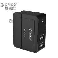 ราคา (DCX-2U-US-BK)สีดำORICO 5V2.4A 5V1.5A USB Charger US Plug Charger Adapter 12W Portable Smart Phone Charger (786233408)