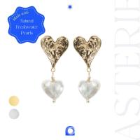ราคา HEARTFELT Duo Heart มุกน้ําจืด Bold Stud Dangle ต่างหู (40407031194)