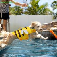 ราคา โย่ สัตว์เลี้ยงสุนัขเสื้อชูชีพ,ปรับระบายอากาศสุนัขว่ายน้ําเสื้อผ้า,สุนัขเสื้อกั๊กชุดว่ายน้ํานุ่มผึ้งน้อยฤดูร้อนชุดว่ายน้ําเสื้อผ้ากลางแจ (54903108855)