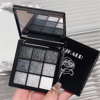 ราคา [คลังสินค้าพร้อม] DIKALU Black Rose Nine-Color Eyeshadow Palette Black Jasmine Smoky Makeup Dark Black Grey Dark Color Cement Palette WJG (44904151462)