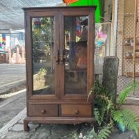 ราคา ตู้ไม้สัก M ยาว50ลึก18.5สูง90 cmตู้พระ ตู้โชว์ กลอนโบราณ ตู้โชว์ของจิ๋ว ของที่ระลึก ตู้โชว์พระเครื่อง (27425571409)