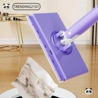 ราคา กําลังมาแรง No Wash Lazy Mops, Snap-Grip ผ้าอัตโนมัติสะดวกเปลี่ยน Clever Mini Mop, เปียกและแห้งเครื่องมือทําความสะอาดบ้านคลิป Sweeper Mopping Stick (55254669582)
