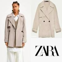 ราคา ZARA FAUX SUEDE TRENCH COAT เสื้อโค้ทผ้าหนังกลับ แบรนด์แท้100% C264 (29510032570)